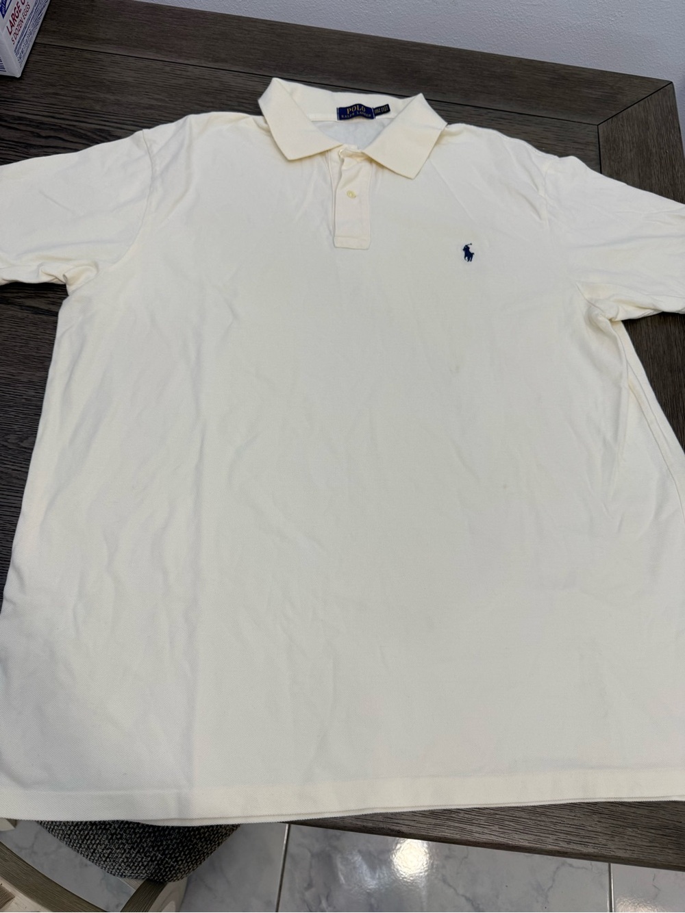 Ralph Lauren Light Cream Polo with Navy Pony